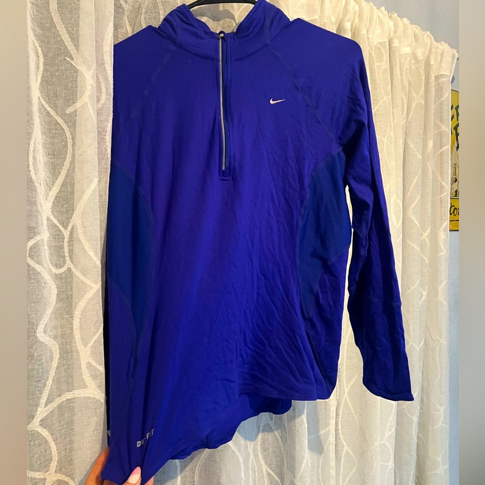 Nike Runner Dri Fit Half Zip Turtleneck - breathable mesh side openings, M